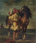 Eugene Delacroix Arab Sadding His Horse oil painting